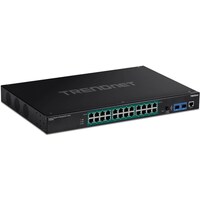 TRENDnet 26ポート産業用ギガビットL2マネージド PoE+ラックマウントスイッチ TIRP262i