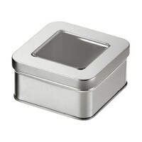 エコー金属 ギフト缶 正方形(S)窓付 1箱(10個入) 2299273