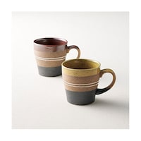 アズワン ペアマグカップ 径8.5×8.6cm(300mL)モダンデザイン 家庭用食洗機使用可 電子レンジOK K50207424