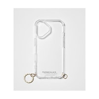 アズワン フォンネックレス チェーンショルダーストラップ付きクリアケース for iPhone 16 ゴールド PN27189i16