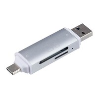 ナカバヤシ USB3.2Gen1 TypeC&Aアルミカードリーダーライター シルバー CRWDC3SD92SL