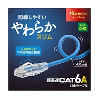 サンワサプライ 【3本セット】 カテゴリ6A LANケーブル スリム やわらか ツメ折れ防止コネクタ 3m ブルー KBSL6AYS03BLX3