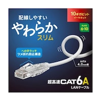 サンワサプライ 【3本セット】 カテゴリ6A LANケーブル スリム やわらか ツメ折れ防止コネクタ 3m ホワイ KBSL6AYS03WX3