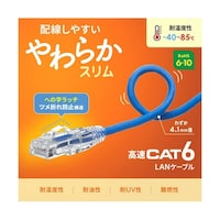 サンワサプライ 【3本セット】 カテゴリ6LANケーブル スリム やわらか ツメ折れ防止コネクタ 3m ブルー KBSL6YS03BLX3