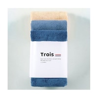 アズワン 【3枚組×5セット】 Trois トロワ フェイスタオル マイクロファイバー 33×80cm ベーシックセッ HT50567X5