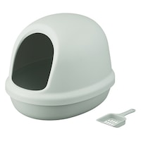 アイリスオーヤマ 猫のトイレ フルカバー ミントグレー PNE500F