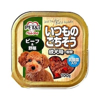 ペットアイ いつものごちそう 犬用トレー ビーフ野菜 乳酸菌入 100g ※4個以上から注文可能(販売価格は1個単位の価格)