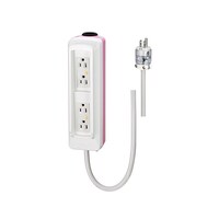 タキゲン製造 点滴ポール 電源コンセント ホワイト・ピンク LE5503WhitePink