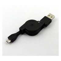 アズワン microUSB巻き取りケーブル 0.7m(黒) EMURC2AMMCM08BK