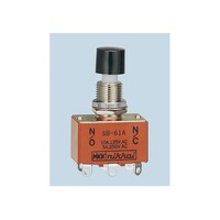 NKKスイッチズ プッシュボタンスイッチ 双極双投(DPDT) 10 A @ 125 V ac モーメンタリ SB61A