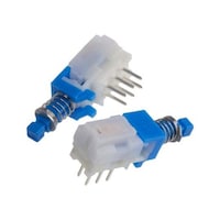 アルプスアルパイン 押しボタンスイッチ 100 mA @ 30 V dc ラッチ PCB 双極双投(DPDT) 7.4 x 7.2mm 1箱(4個入) SPUJ190900
