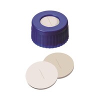 LaPhaPack シリコン/PTFE セプタム付キャップ スリット入 青 ベージュ/白 100個入 09041534