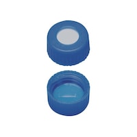 LaPhaPack シリコン/PTFE セプタム付キャップ スリット入 青 白/青 100個入 09150869