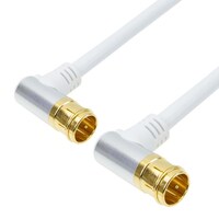ホーリック アンテナケーブル アルミヘッド 両側L字差込式コネクタ 2m ホワイト AC20677WH