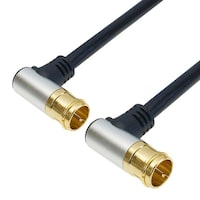 ホーリック アンテナケーブル アルミヘッド 両側L字差込式コネクタ 7m ブラック AC70684BK