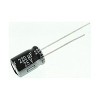 パナソニック コンデンサ 220μF 25V dc 1袋(5個入) ECA1EHG221 ※2袋以上から注文可能(販売価格は1袋単位の価格)