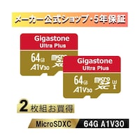 Gigastone A1V30クラス Nintendo Switch確認済マイクロSDカード 2枚セット 64GB GJMXR64GV3A1100R2PK