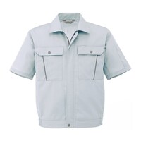 ミドリ安全 春夏作業服 帯電防止JIS適合 エコマーク認定品 清涼半袖ブルゾン RCS 611上 シルバーグレー 4Lサイズ