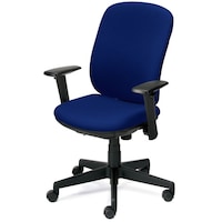 プラス プリセア ブラックシェル 布張り ハイバック アジャスト肘 ブルー KDK63SL BL
