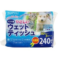 ペットプロジャパン やさしいウェットティッシュ 80枚入×3P ※2セット以上から注文可能(販売価格は1セット単位の価格)