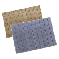 マルナカ 日本製 抗菌防臭&吸水速乾バスマット レチカータ 60×90cm ベージュ&ブルーグレイ 2枚入 6722
