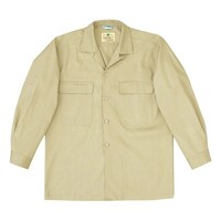 ミドリ安全 通年作業服 綿長袖シャツ MS200上 カーキ Mサイズ MS200UEM