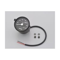 デイトナ 機械式スピードメーター φ60 ホワイトLED照明 ブラックボディ/ブラックパネル 140km/h 15621
