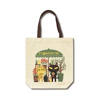 糸井忠晴 コットン トートバッグ「FLOWER CAT」 IT01534