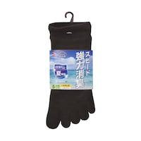 福徳産業 デオセル夏専用5本指ソックス くるぶし丈 黒 L 1組(2足入) #41492P