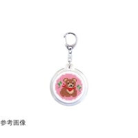 オリムパス製絲 クロスステッチ 刺しゅうキット どうぶつシリーズ ラウンドキーリング クマ 白 KS144