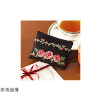 オリムパス製絲 ししゅうキット「花刺しゅうの優しい小物」 ティッシュケース・バラ 9015