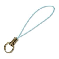 アーテック 二重リング付きストラップ 金具:ゴールド 水色 1組(100本入) KD114100
