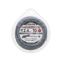 高儀 草刈用アルミコンパウンドナイロンコード四角スクリュー型対角2.4mm×10m 銀 ※2個以上から注文可能(販売価格は1個単位の価格)