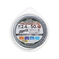 高儀 草刈用アルミコンパウンドナイロンコード四角スクリュー型対角2.4mm×50m 銀