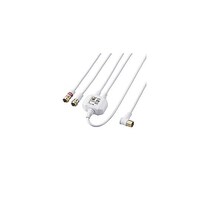 アズワン 4K8K対応アンテナ分波器ケーブル付(F(ネジ)0.5mL(L字)3m) OBTSFL2C30WH OBTSFL2C30WH