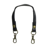 ニホンチュウコウボウ 本革 口金用持ち手手 アンティークゴールド W約8mm×H約22cm 黒 MAW17BAG