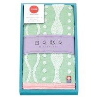 今治タオル「さんさん(グリーン)」:御年賀の熨斗付タオルギフト 30個入