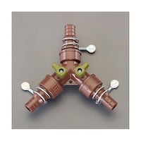 カクダイ 内径15・18mm コック付分岐ジョイント EA124LH11B