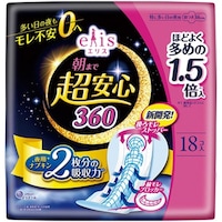 大王製紙 エリス 朝まで超安心 夜用 360 羽つき×6