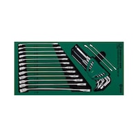SATA EA687YA14A 片目片口スパナ&六角棒レンチセット(トレー入)