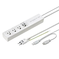 サンワサプライ EA815GM385 125V/15Ax2m パソコン連動タップ(4口/USB感知式)