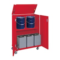 EA955CS11 815x415x1155mm オイル缶保管庫(移動式)