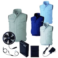 空調服 空調服Rベスト+ 空調服R スターターキット KU92354/サックス/S +SK25011K90