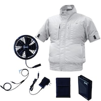空調服 空調服R エレファンR 半袖タチエリ + 空調服R スターターキット EK3630/シルバー/5L + SK25011K90