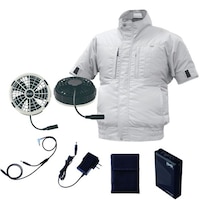 空調服 空調服R エレファンR 半袖タチエリ + 空調服R スターターキット EK3630/シルバー/3L + SK25011K50