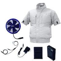 空調服 空調服R エレファンR 半袖タチエリ + 空調服R スターターキット EK3630/シルバー/3L + SK25011N50