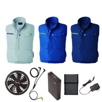 空調服 空調服R制電ベスト(横ファン)+ 空調服R スターターキット KU92604/ネイビー/3L +SK23012K90