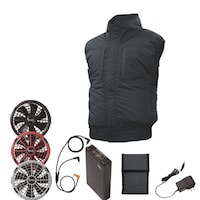空調服 空調服R エレファンR ベスト + 空調服R スターターキット EK3731/ブラック/4L + SK23011R70