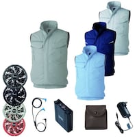 空調服 空調服Rベスト+ 空調服R スターターキット KU92354/シルバー/S +SK23021K90