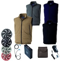 空調服 空調服Rベスト+ 空調服R スターターキット KU92634/ベージュ/4L +SK23021K90